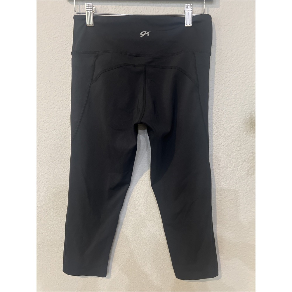 GK Elite BLACK Capri Leggings Gymnastics Leotard PANTS Tights ADULT MEDIUM
